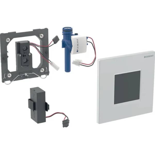 Geberit urinal flush control with electronic flush actuation, battery operation, Type 20 (ex Type 30) cover plate, square