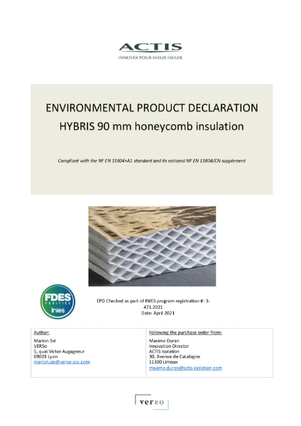 ENVIRONMENTAL PRODUCT DECLARATION_ Hybris 90mm