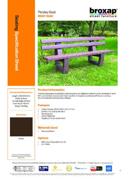 Persley Recycled Plastic Seat