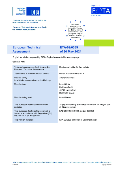 Halfen HTA-CE Cast-in Channels ETA