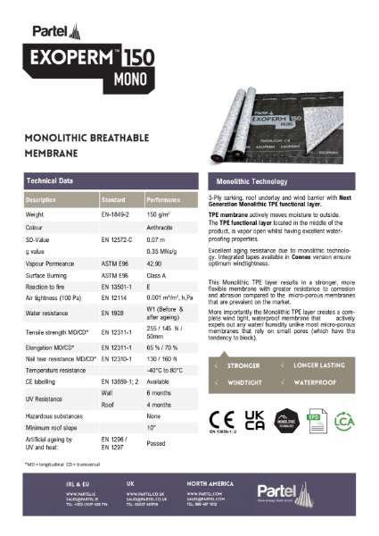 EXOPERM MONO 150 Technical Data Sheet