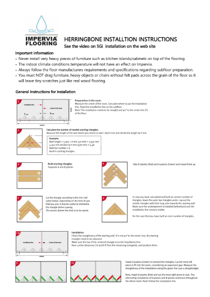 Impervia 5G-i Herringbone Parquet Installation Guide