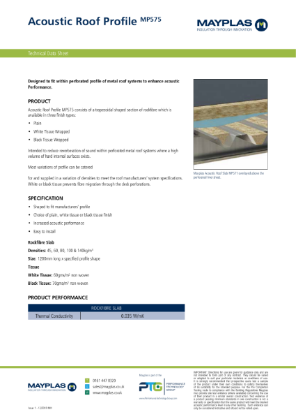 MP575 - ACOUSTIC ROOF PROFILE