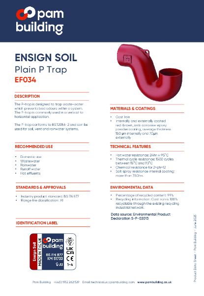 EF034 - Plain P-Trap