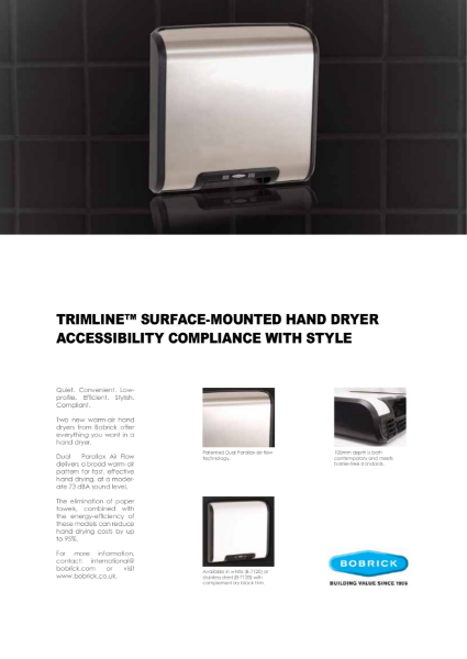 TrimLine™ Surface-Mounted Hand Dryer Access Liability Compliance with Style Brochure