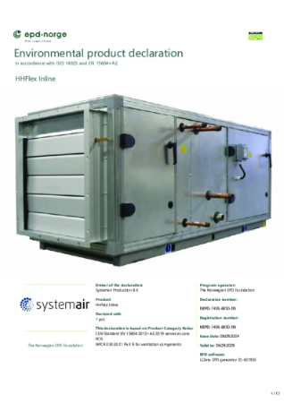 NEPD-7458-6850 HHFlex Inline.pdf | Systemair B.V. | NBS Source