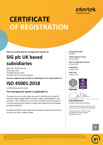 ISO 45001 Health and Safety Management