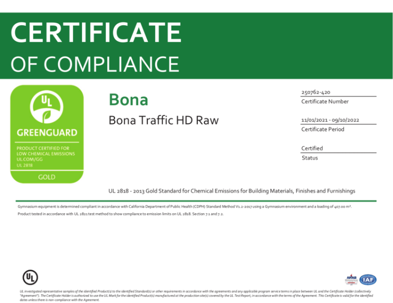 Traffic HD Raw - GREENGUARD Gold Certificate