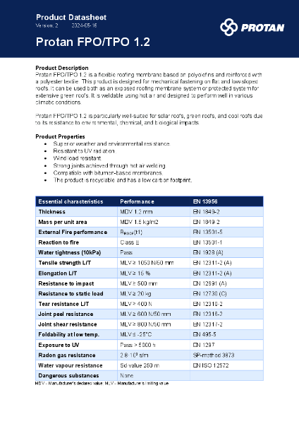 Protan FPO/TPO 1.2 mm Membrane