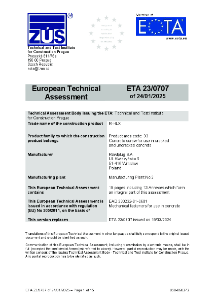 R-HLX European Technical Assessment