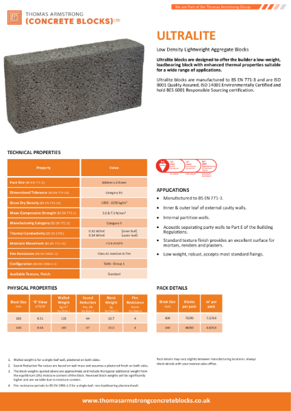 Ultralite Block Datasheet