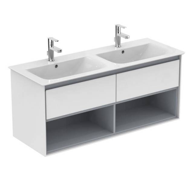 Connect Air Wall Hung Vanity Units - with Drawer and Open Shelf - 120 cm