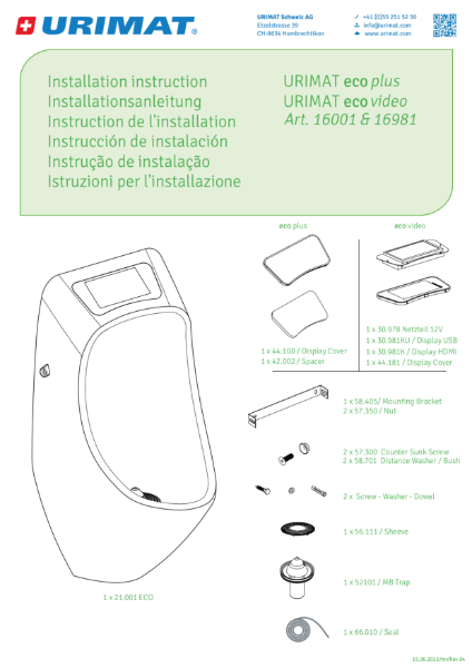 Installation Manual Ecoplus/ Ecovideo