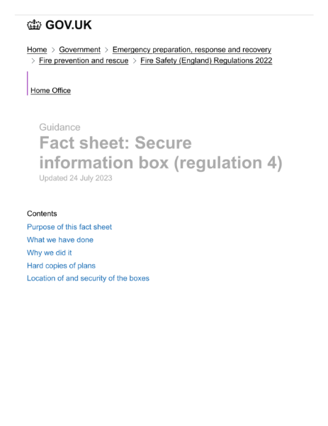 Fact Sheet: Secure Information Box (Regulation 4)