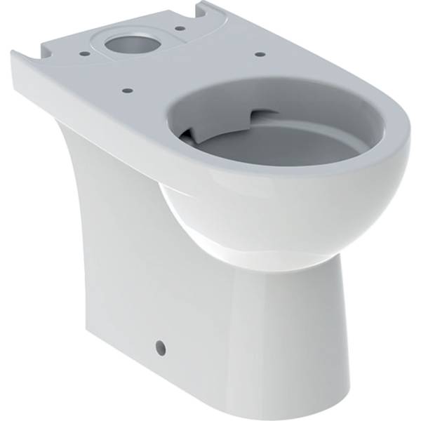 Selnova Compact floor-standing WC for close-coupled exposed cistern, washdown, multidirectional outlet, semi-shrouded, small projection, Rimfree