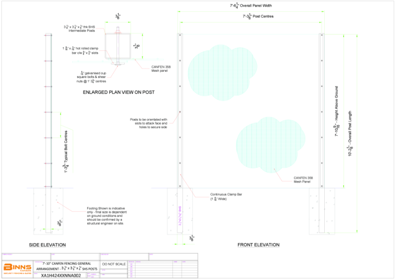 Canfen 358 - 8' High Overlapping Mesh IMPERIAL MEASUREMENTS