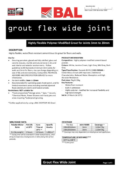 BAL Grout Flex Wide Joint