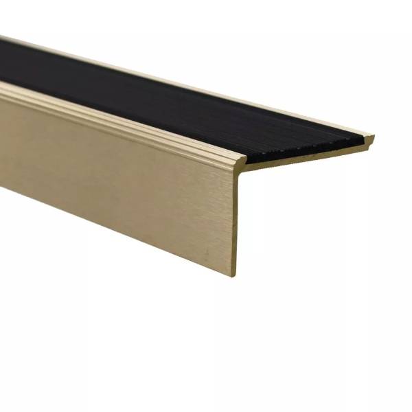 5 mm Gauge Solid Brass Stair Nosings with PVC or Brass Inserts - Brass Stair Nosings