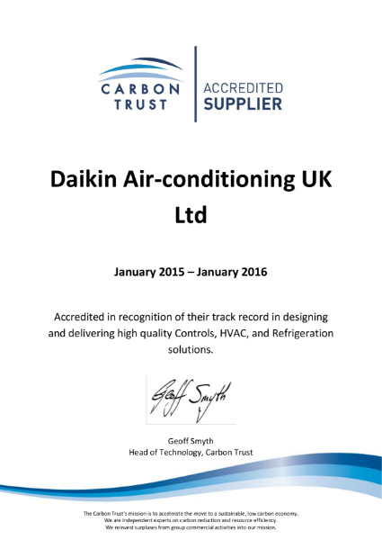 Carbon Trust Accredited Supplier