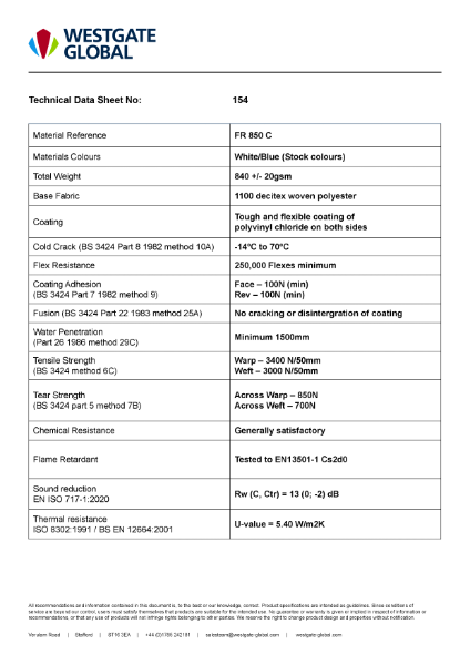 FR850C Technical Data Sheet