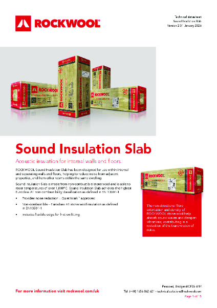Sound Insulation Slab Datasheet