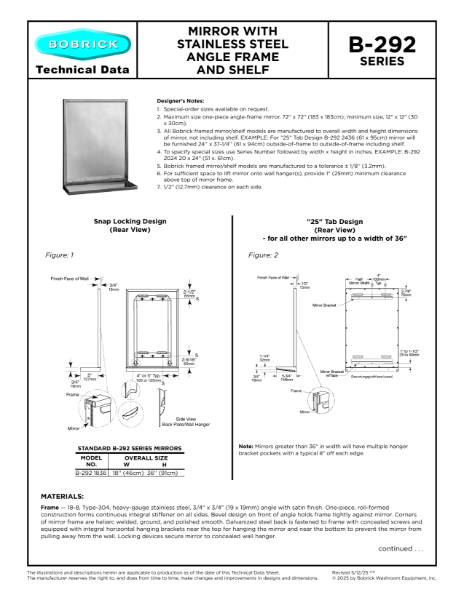 Technical Data Sheet B-292 series