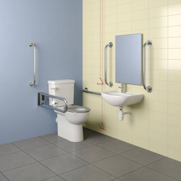 Atlas Rimless DeLuxe Close Coupled DocM Pack Left Hand 40cm Basin - Document M Compliant Pack