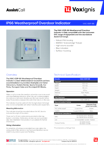 ViAC-ODP-66 Datasheet rev1