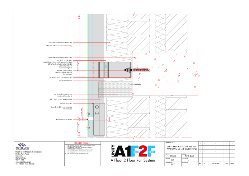 F2F WIND LOAD DETAIL 2 (VERTICAL) Technical Drawing