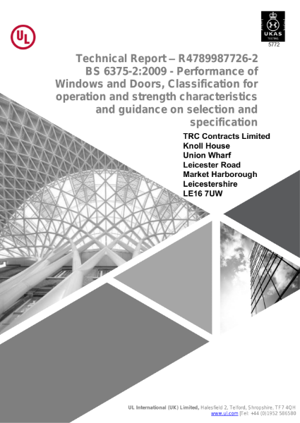 Tilt & Turn - BS 6375-2:2009 - Performance of 
Windows and Doors