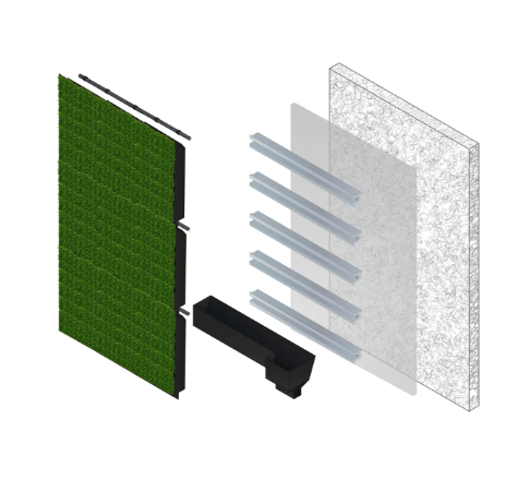 Viritopia Polypropylene Module - Backing Board Build-Up - Modular Living Green Wall System