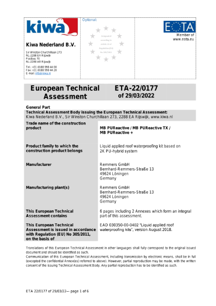 European Technical Approval (ETA)