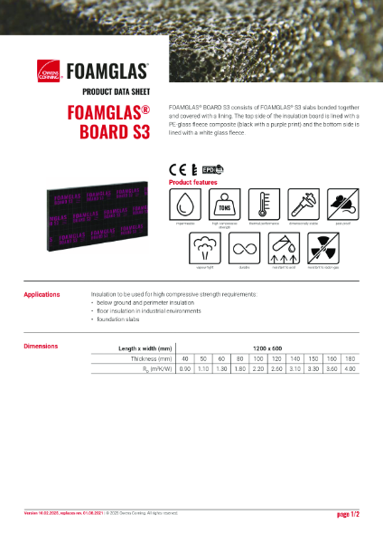 PDS_FOAMGLAS® Board S3