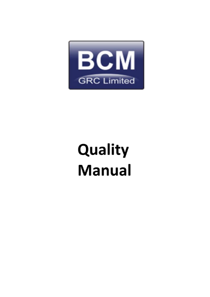 BCM GRC Quality Manual