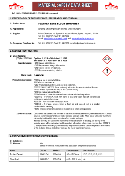 coshh-msds-CLP-GHS-145P-FEATHER-EDGE-FLOOR-REPAIR-COMPOUND-CLP-0320