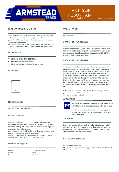 Armstead 306 - Anti-Slip Floor Paint