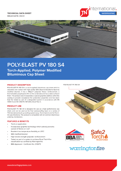 TNi POLY-ELAST PV 180 S4 Cap Sheet - Datasheet