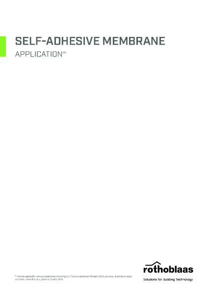 Self-Adhesive Membranes - Applications