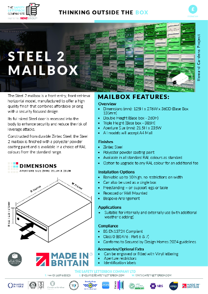 Steel 2 Mailbox Datasheet