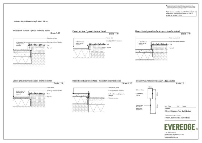 EverEdge Halestem 100mm Edging CAD Drawing