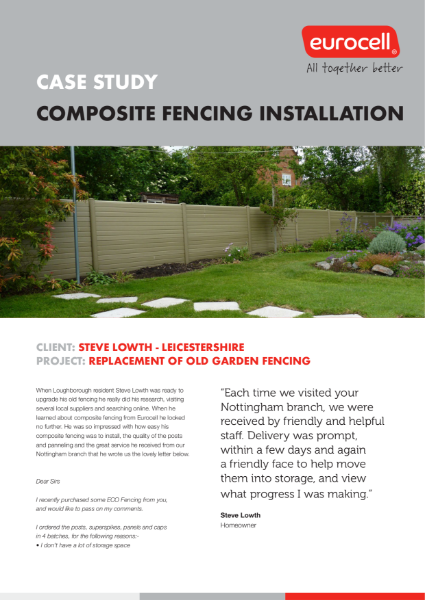 Steve Lowth Composite Fencing Case Study