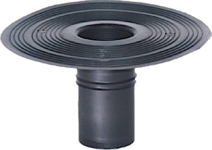 Outlet - TPE Circular Downpipe Outlet  240mm(L) - Ribbed Flange 