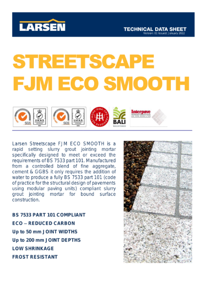 TDS - FJM Eco Smooth BS 7533 Type 40 Jointing Mortar
