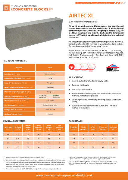 Airtec XL 2.9N Block Datasheet