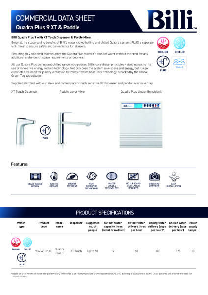 Quadra Plus 9 XT & Paddle Datasheet