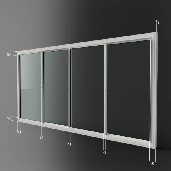 Horizontal Sliding Unit - Four Panel (HS4) - Secondary Glazing Unit