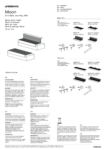 Moon Bench on low wall installation instructions