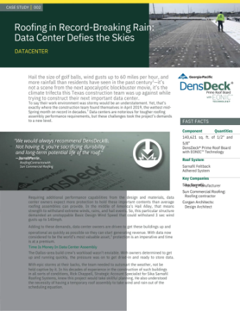 Roofing in Record-Breaking Rain: Data Center Defies the Skies