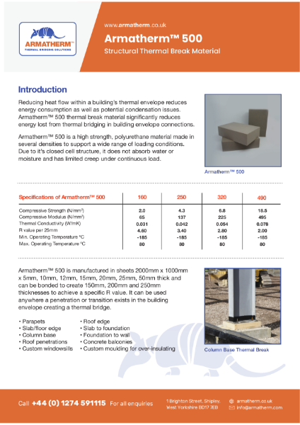 Armatherm 500 - Structural Thermal Break Material