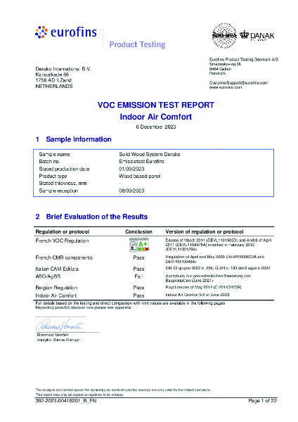 Indoor Air Comfort – Eurofins